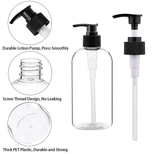 Prakash Empty Plastic Pump Bottles Dispenser 500ml Portable Clear BPAFree Cylinder Shampoo Lotion Hand Pump Bottle Durable Refillable Containers for Massage Oil Liquid Soap Pack of 6 - Image 3