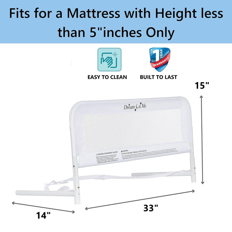 Dream On Me Lightweight Mesh Security Adjustable Bed Rail Double Pack with Breathable Mesh Fabric in White, 2 Count (Pack of 1) - Image 4