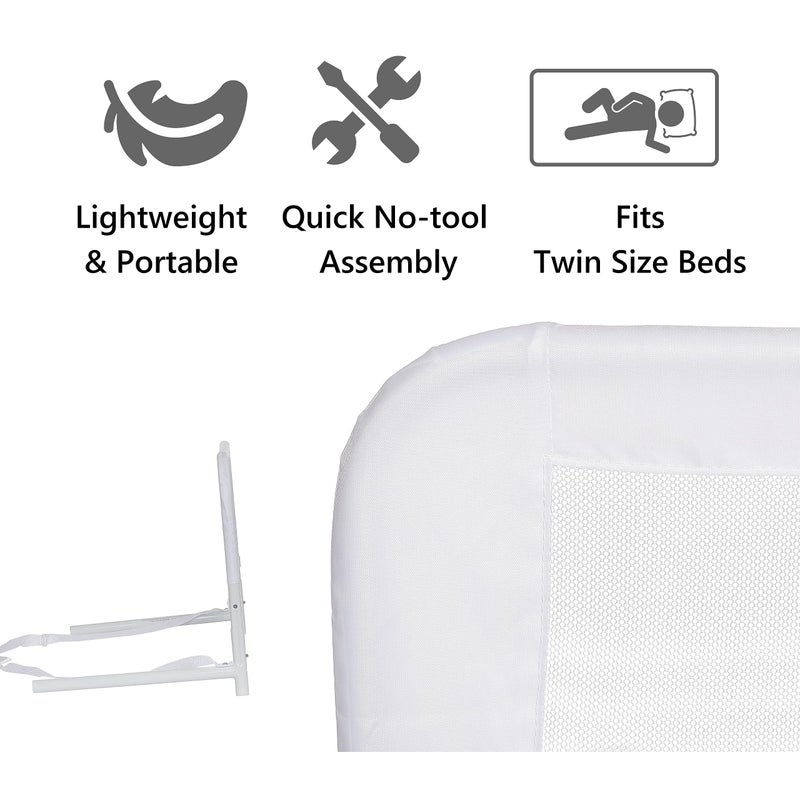 Dream On Me Lightweight Mesh Security Adjustable Bed Rail Double Pack with Breathable Mesh Fabric in White, 2 Count (Pack of 1) - Image 5
