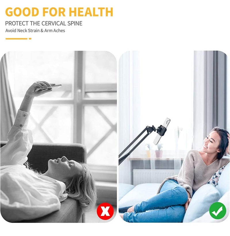 Like Star LikeStar® Adjustable Mobile Phone Holder Stand with Arm Clamp for Desk, 360° Rotation, Sturdy Metal Spring Suspension, Universal Mount for Smartphones, Video Recording, Live Streaming & Online Classes - Image 3