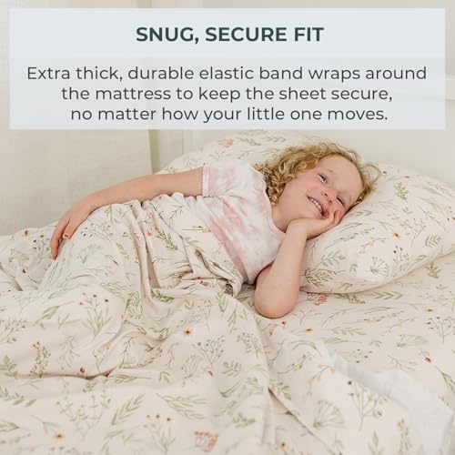 Pobibaby Premium Twin Full Sheets Sets Kids Double Bed Sheets in Cotton Blend | Ultra-Soft Woodland Camping Print with Fitted Sheet, Flat Sheet & Pillowcases (Twin Zephyr Minnie) - Image 4