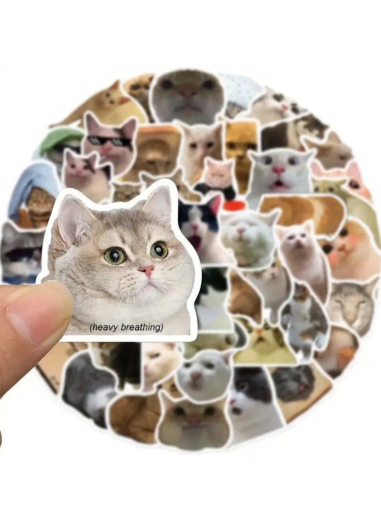 Goolsky 50 قطعة ملصقات حيوانات مضحكة للقطط ملصقات فينيل مقاومة للماء لدفتر القصاصات، التدوين، اللابتوب، ملصقات الصدمات، لوح التزلج، زجاجات المياه، الكمبيوتر، الهاتف، كرتون، خوذة صلبة، ملصقات السيارات - الشتاء، رأس السنة - Image 5