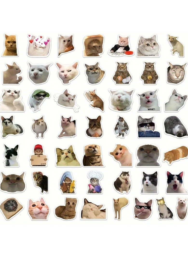Goolsky 50 قطعة ملصقات حيوانات مضحكة للقطط ملصقات فينيل مقاومة للماء لدفتر القصاصات، التدوين، اللابتوب، ملصقات الصدمات، لوح التزلج، زجاجات المياه، الكمبيوتر، الهاتف، كرتون، خوذة صلبة، ملصقات السيارات - الشتاء، رأس السنة - Image 2
