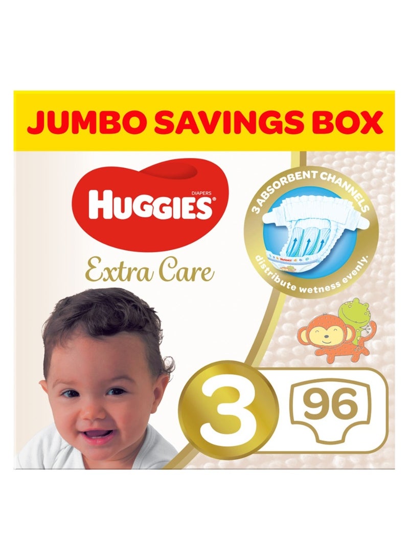 هجيز حفائض عناية فائقة مقاس 3 صندوق جامبو 96حفاضة - Image 2