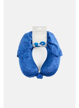 Algspar Memory Foam Travel Pillow With Hood, Blue  - Image 1