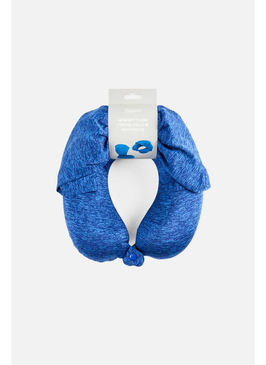 Algspar - Memory Foam Travel Pillow With Hood, Blue - Image 1