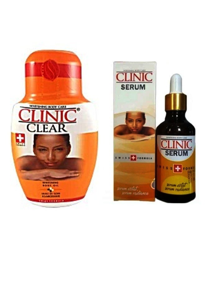 Clinic Clear Whitening Serum 50 ml And Whitening Body Oil 125ml 