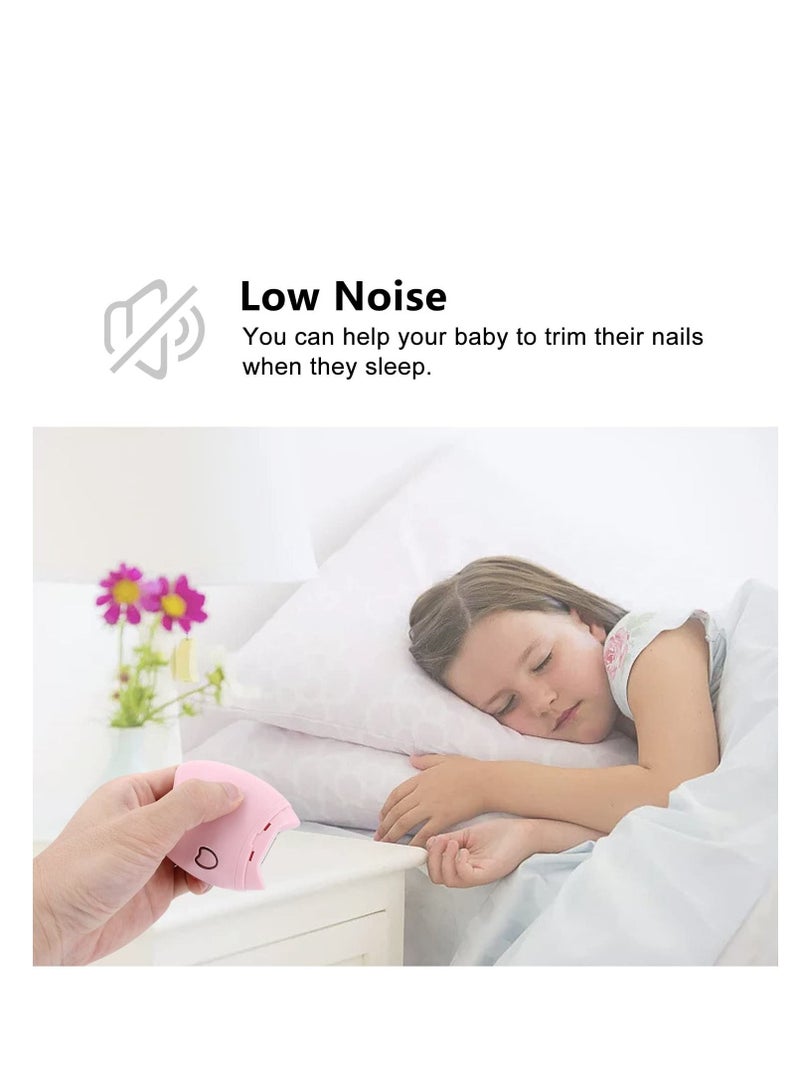 Excefore Electric Safe Nail Trimmer, Automatic Nail Clipper, USB Rechargeable Fingernail Trimmer, Low Noise Portable Nail Cutter File for Baby, for Baby, Kids, Seniors and Adult (Pink) - Image 5