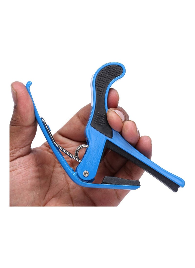 Megarya - JUAREZ JRZ250 One Handed Trigger Guitar Metal Capo Quick Change For Ukulele, Electric And Acoustic Guitars, Blue - Image 1