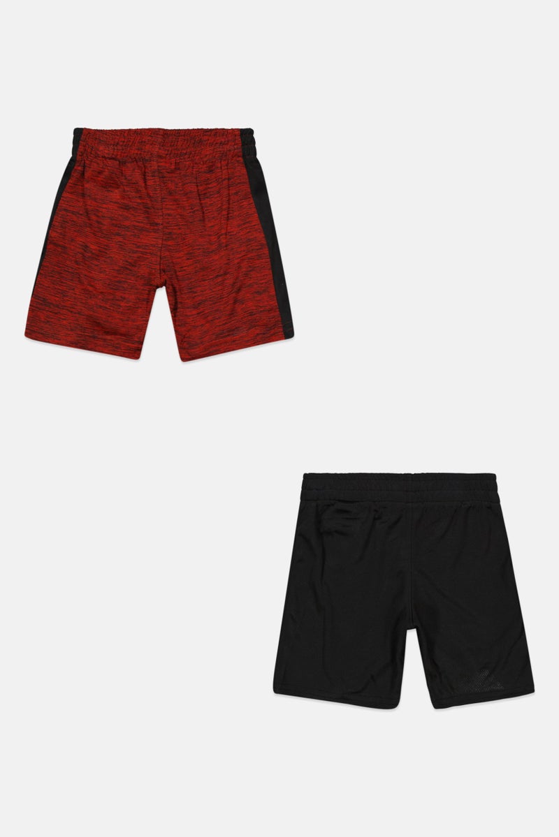 Reebok Toddlers Boy 2 Pieces Brand Logo Running Shorts, Black  - Image 2