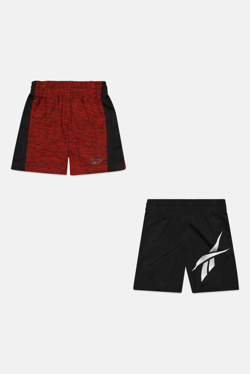 Reebok Toddlers Boy 2 Pieces Brand Logo Running Shorts, Black  - Image 1