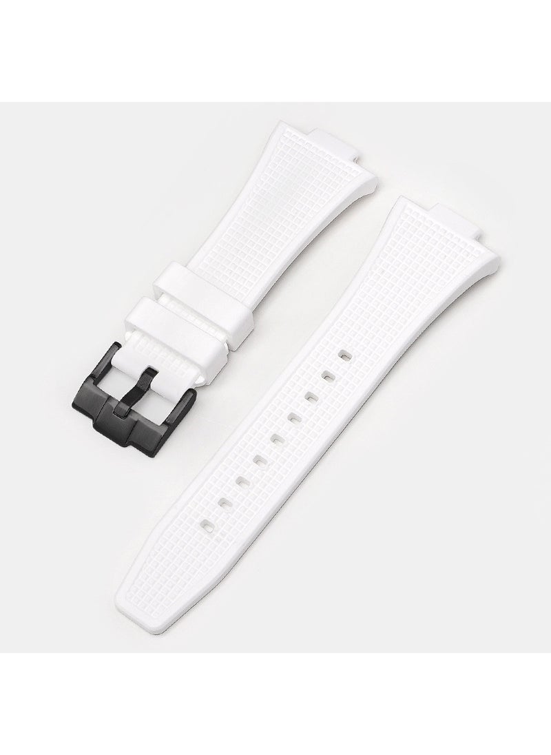 Arabest 1 x 5 pcs PRX Series Watch Bands Silicone 12mm White + black buckle 