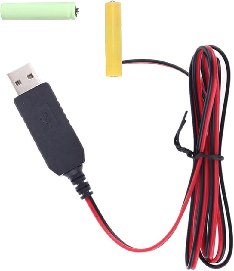 1m USB AAA Battery Eliminator Cable Replace 2 AAA Batteries For Toy Flashlight - Image 3