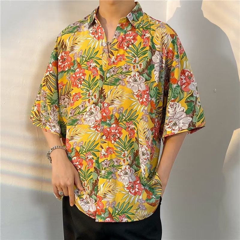 Elegant Pu Handsome Half Sleeve Shirt Retro Hong Kong Style Trendy Stacked Coat Plus Size Fat Casual Slimming Top - Image 3