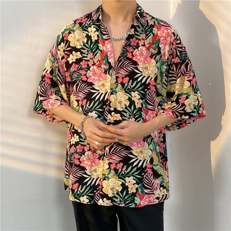 Elegant Pu Handsome Half Sleeve Shirt Retro Hong Kong Style Trendy Stacked Coat Plus Size Fat Casual Slimming Top - Image 2