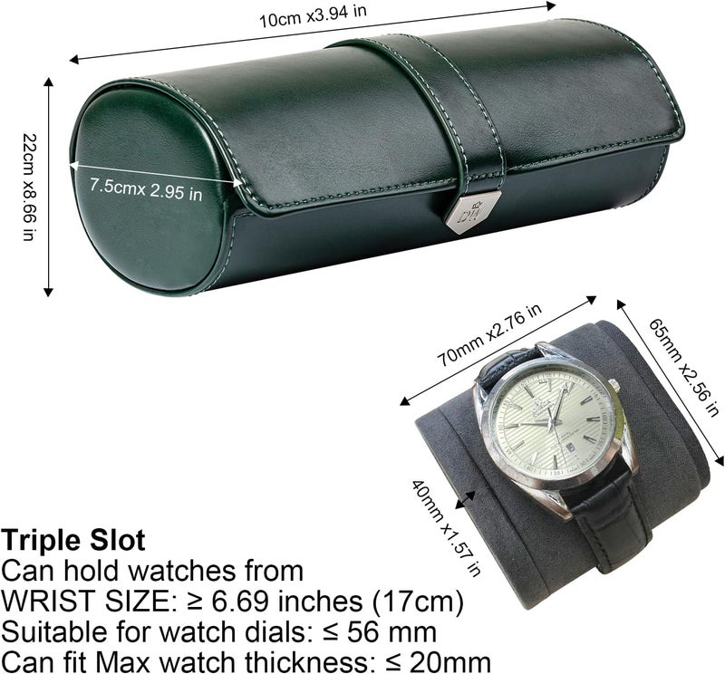 DUKWIN Vegan Leather Watch Roll Traval Case Box with 1 Slots with Removable Pillows and Microfibre Fleece Interior, Portable Watch Display Organizer for Watches/Bracelets for Men & Women - Image 4