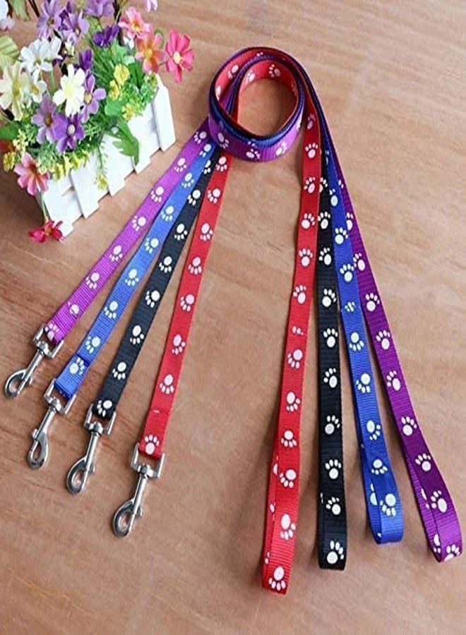 Pups&Pets 10MM Adjustable Nylon Paw Print Design Cute Collar and Leash Set with Bell for Dogs & Cat - (Red) - Image 3