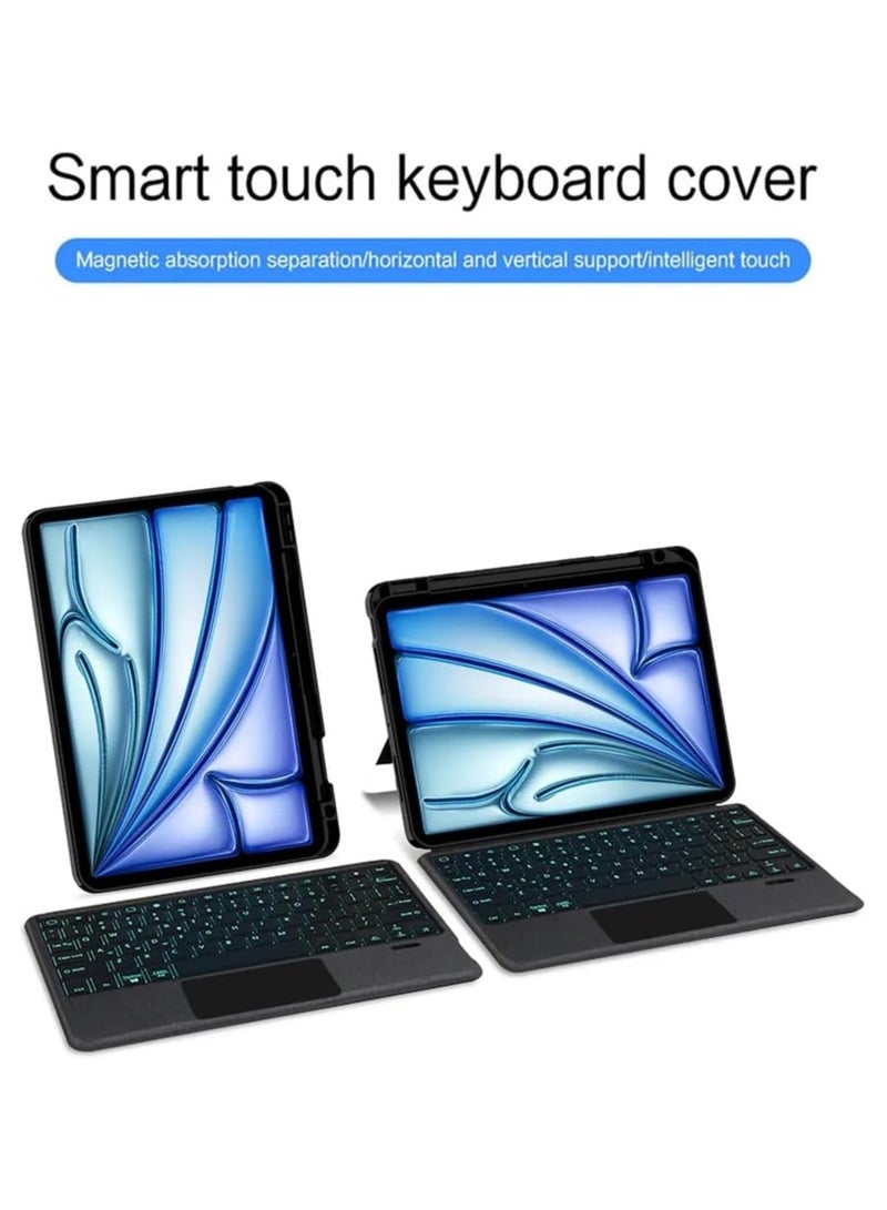 General Backlit Keyboard for iPad Air 11 (2025) 11-inch (M3), Leather Case with Pen Holder, Magnetic Removable Detachable Wireless Bluetooth Touchpad Touchpad Keyboard  - Image 2