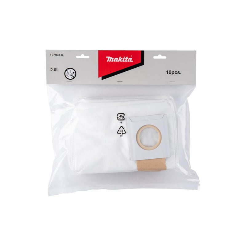 Makita 197903-8 Filter Dust Bag, 10/PK, White - Image 2