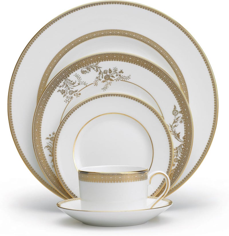 Wedgwood Vera Wang Wedgwood Vera Lace Gold 5Piece Dinnerware Place Setting 