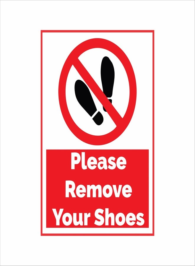 Canvas Bubble Please Remove Your Shoes Sign Board - 8X10 Inch - Image 1