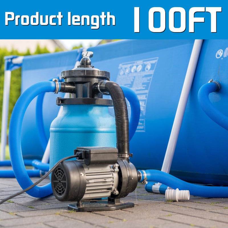 FOTING 100FT Pool Backwash Hose 1-1/2 IN, Heavy-Duty Discharge Hoses PVC Pool Drain Hose, Lay Flat Hose for Pool Drainage, Sump Pumps, Yard, Water Transfer, Weather-Proof Water Pump Hose - Image 4