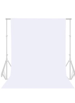 Generic Collapsible Backdrop Photo Booth Background Polyester Cotton Backdrop for YouTube Video Recording Photography Video Television Screen Birthday Wedding Party (10x6.6ft White)  - Image 1