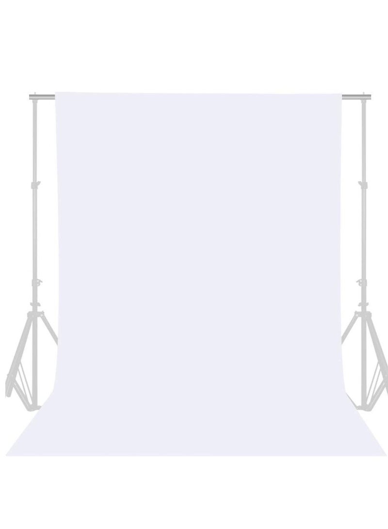 Collapsible Backdrop Photo Booth Background Polyester Cotton Backdrop for YouTube Video Recording Photography Video Television Screen Birthday Wedding Party (10x6.6ft White) - Image 1