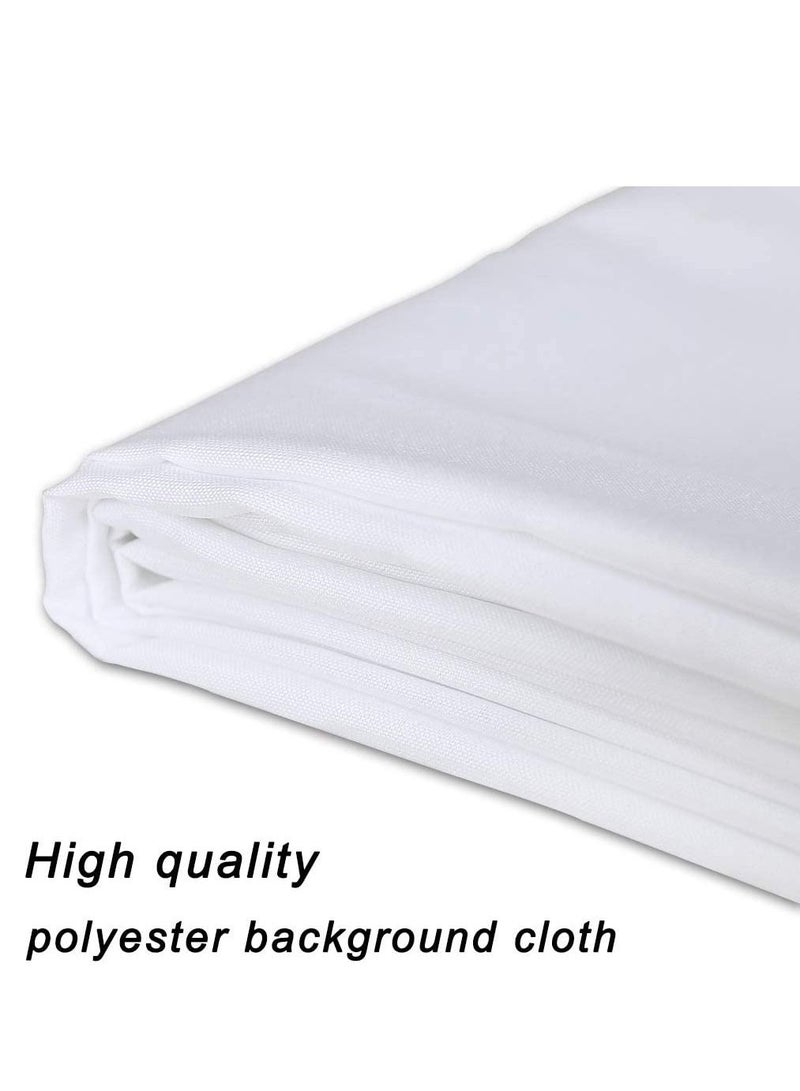 Collapsible Backdrop Photo Booth Background Polyester Cotton Backdrop for YouTube Video Recording Photography Video Television Screen Birthday Wedding Party (10x6.6ft White) - Image 4