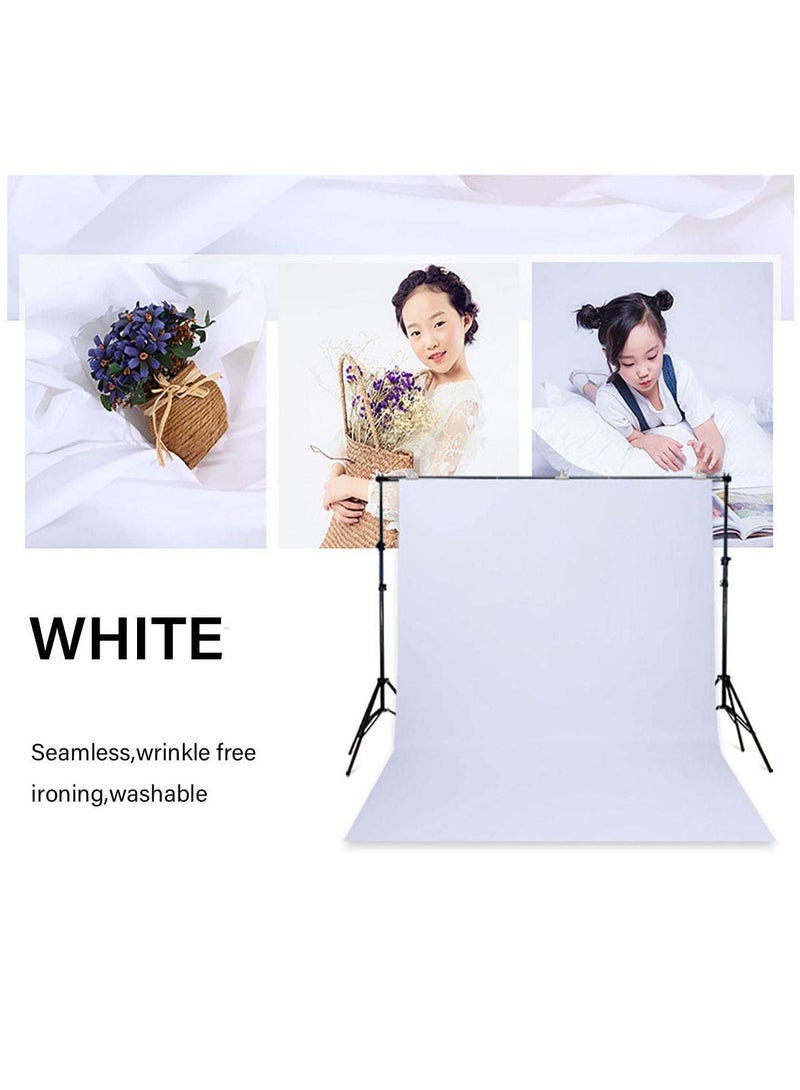 Collapsible Backdrop Photo Booth Background Polyester Cotton Backdrop for YouTube Video Recording Photography Video Television Screen Birthday Wedding Party (10x6.6ft White) - Image 5