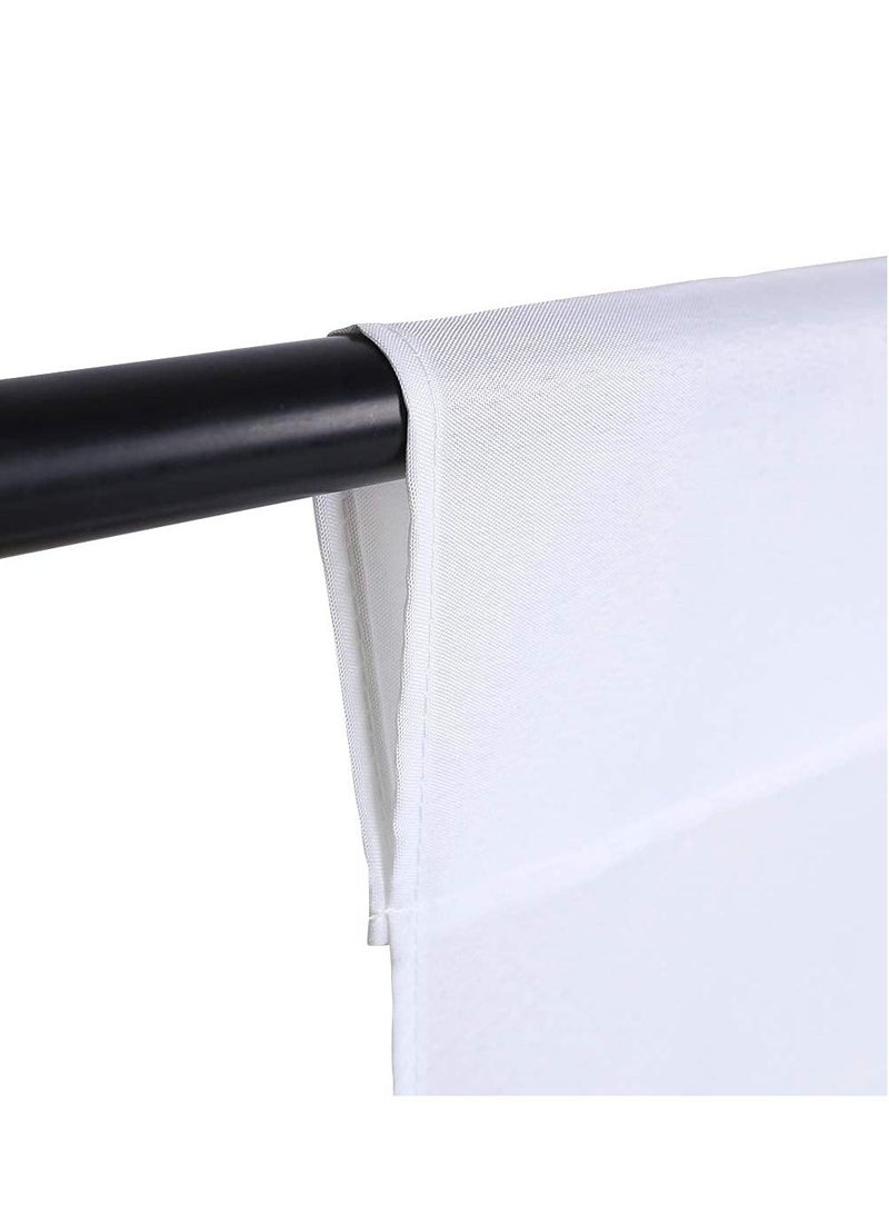 Collapsible Backdrop Photo Booth Background Polyester Cotton Backdrop for YouTube Video Recording Photography Video Television Screen Birthday Wedding Party (10x6.6ft White) - Image 2