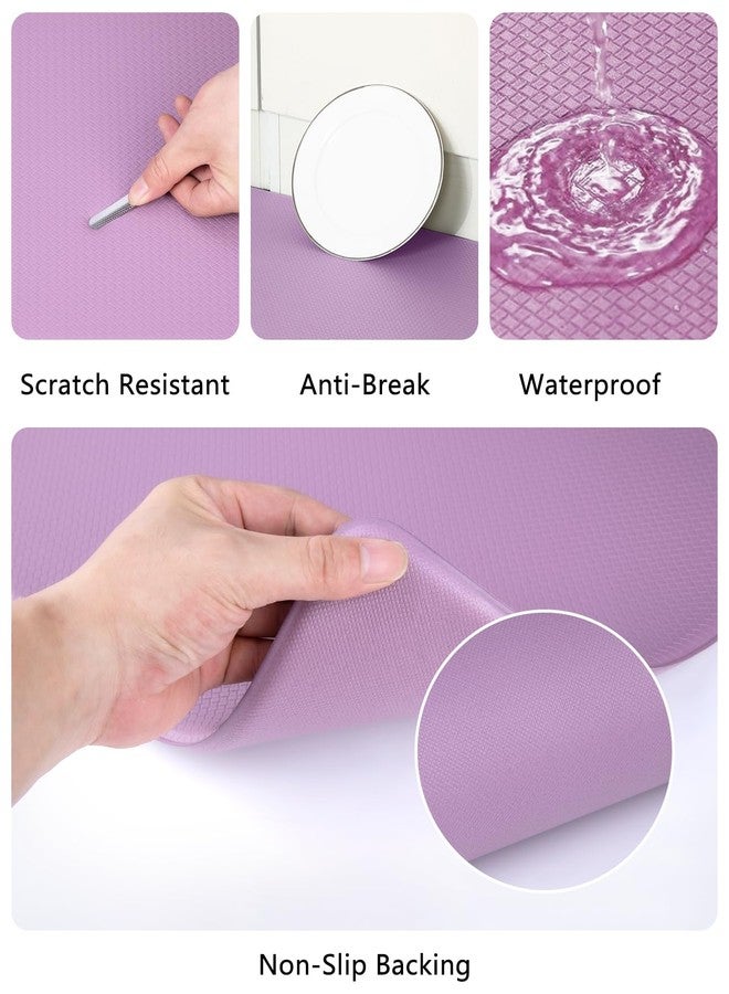 AUTODECO Kitchen Mats and Rugs - Kitchen Floor Mat Cushioned Anti Fatigue Non Slip Waterproof Runner Rug Ergonomic Comfort Standing Foam Mats for Home Office Sink Laundry 17"x95", Lightpurple - Image 4