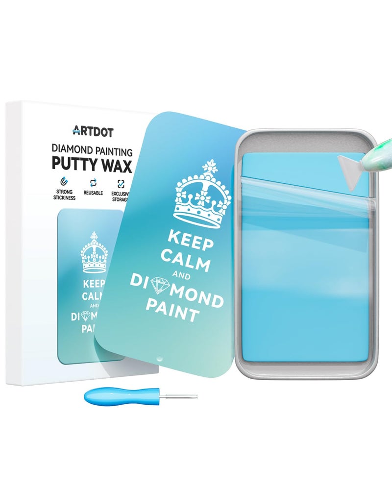 ARTDOT Enduring Stickiness Putty Wax for Diamond Art Kits for Adults,Strong Stickiness Clay Glue with Slide Storage Box for Diamond Painting Accessories and Tools - Image 1