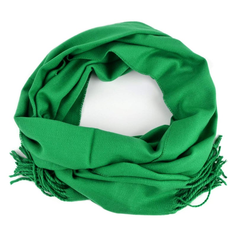 boxed-gifts Green Cold Weather Winter Scarf for Men & Women - Faux Cashmere Acrylic Long Soft Scarves - Image 5