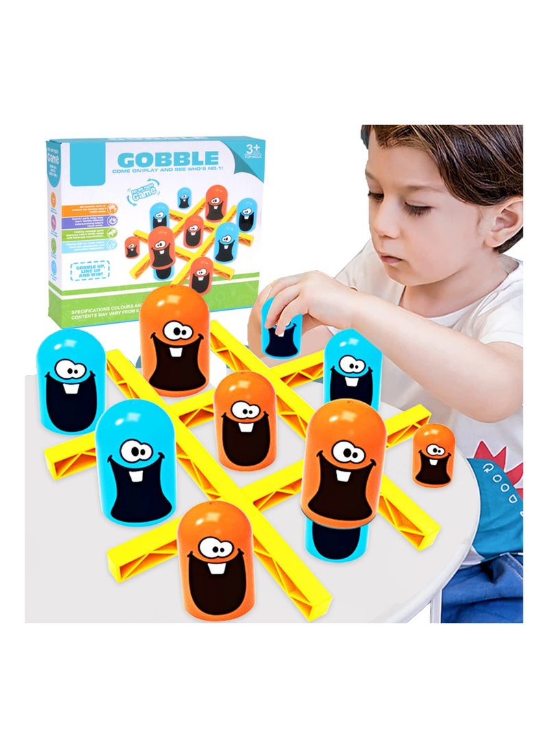 SOLARAE Big Eat Small Tic Tac Toe Game Set, Board Game Indoor Surprise Tic Tac Toe Tic Tac Toe Big Eat Small Game Parent-Child Interactive Board Game Portable Travel Toy for Children Kids - Image 1