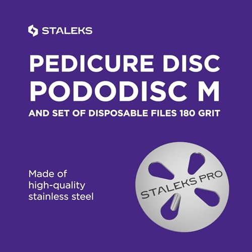 Staleks Pro Pedicure Disc PODODISC M Expert with Disposable Files – 180 Grit – 5 Pcs – 20mm – Stainless Steel – Hardware Pedicure Tool - Image 4