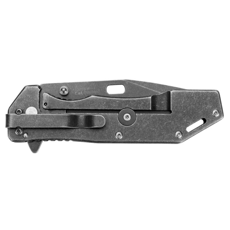 Kershaw Lifter (1302BW); Tactical Tanto Pocket Knife with 3.5 Inch 4Cr14 Steel Blackwashed Blade with Stainless Steel Blackwash Handle, SpeedSafe Assisted Opening and Deep-Carry Pocketclip; 3.2 OZ. - Image 4