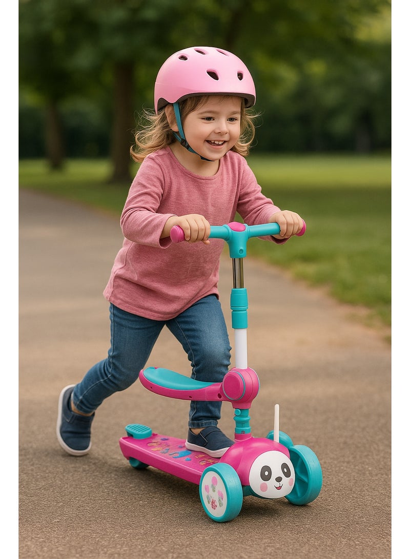 ايرس سكوتر ركل للأطفال 3 في 1 - سكوتر قابل للطي بثلاث عجلات مع ارتفاع قابل للتعديل ومقعد قابل للإزالة وعجلات مزودة بإضاءة LED - لعبة ركوب مثالية للأولاد والبنات (من عمر 2 إلى 12 عامًا) - Image 3