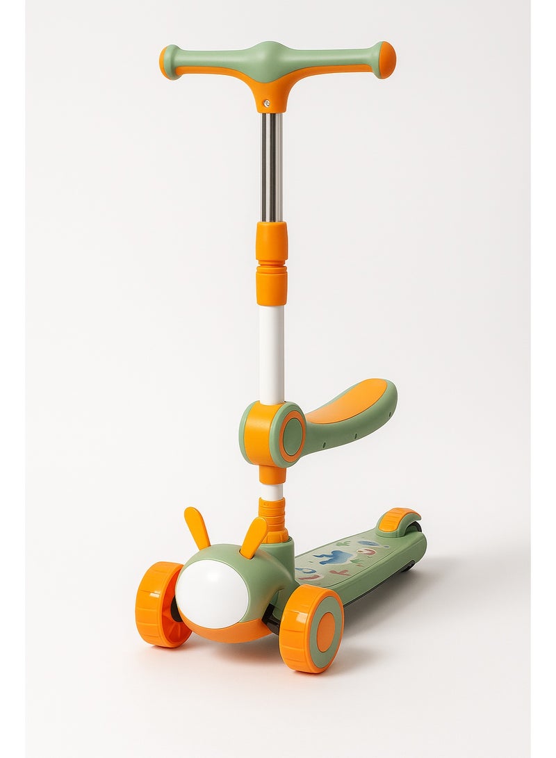 ايرس سكوتر ركل للأطفال 3 في 1 - سكوتر قابل للطي بثلاث عجلات مع ارتفاع قابل للتعديل ومقعد قابل للإزالة وعجلات مزودة بإضاءة LED - لعبة ركوب مثالية للأولاد والبنات (من عمر 2 إلى 12 عامًا) - Image 4