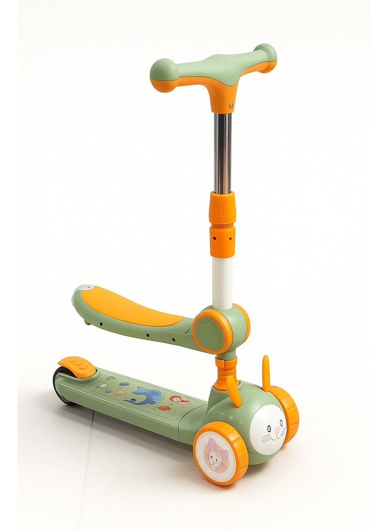 ايرس سكوتر ركل للأطفال 3 في 1 - سكوتر قابل للطي بثلاث عجلات مع ارتفاع قابل للتعديل ومقعد قابل للإزالة وعجلات مزودة بإضاءة LED - لعبة ركوب مثالية للأولاد والبنات (من عمر 2 إلى 12 عامًا) - Image 1