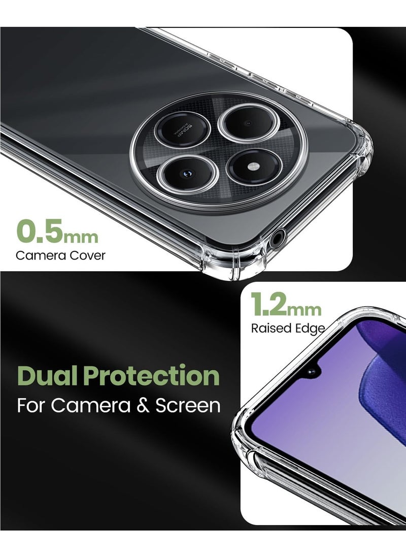 BORTONY Redmi 14C Case Cover with 2Pcs Redmi 14C Tempered Glass Screen Protector Transparent Reinforced Corners Soft TPU Bumper Phone Case Cover for Redmi 14C - Image 3