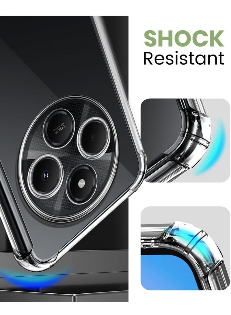 BORTONY Redmi 14C Case Cover with 2Pcs Redmi 14C Tempered Glass Screen Protector Transparent Reinforced Corners Soft TPU Bumper Phone Case Cover for Redmi 14C - Image 4