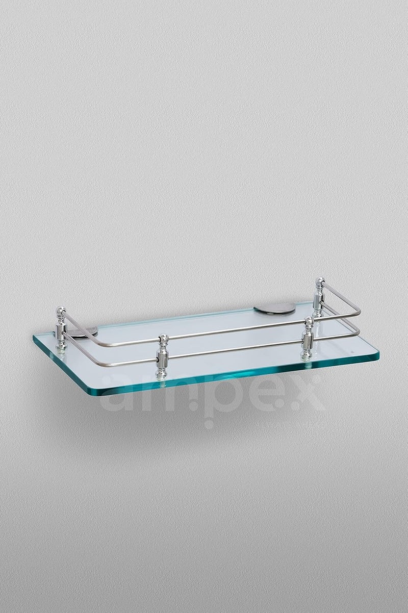 AMPEX Premium Clear Glass Shelf for Bathroom/Kitchen Shelf/Storage Shelf/Wall Shelf for Bathroom Accessories(12x6 Inches) - Image 2