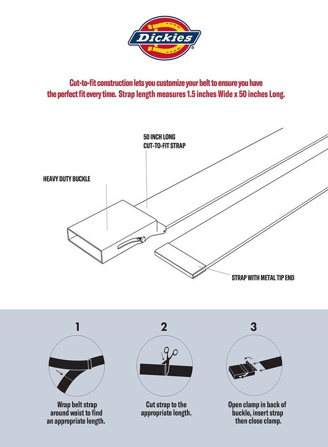 ديكيز حزام رجالي من ديكيز مصنوع من القطن، مزود بإبزيم بشعار عسكري، أسود/أبيض، مقاس واحد - Image 5