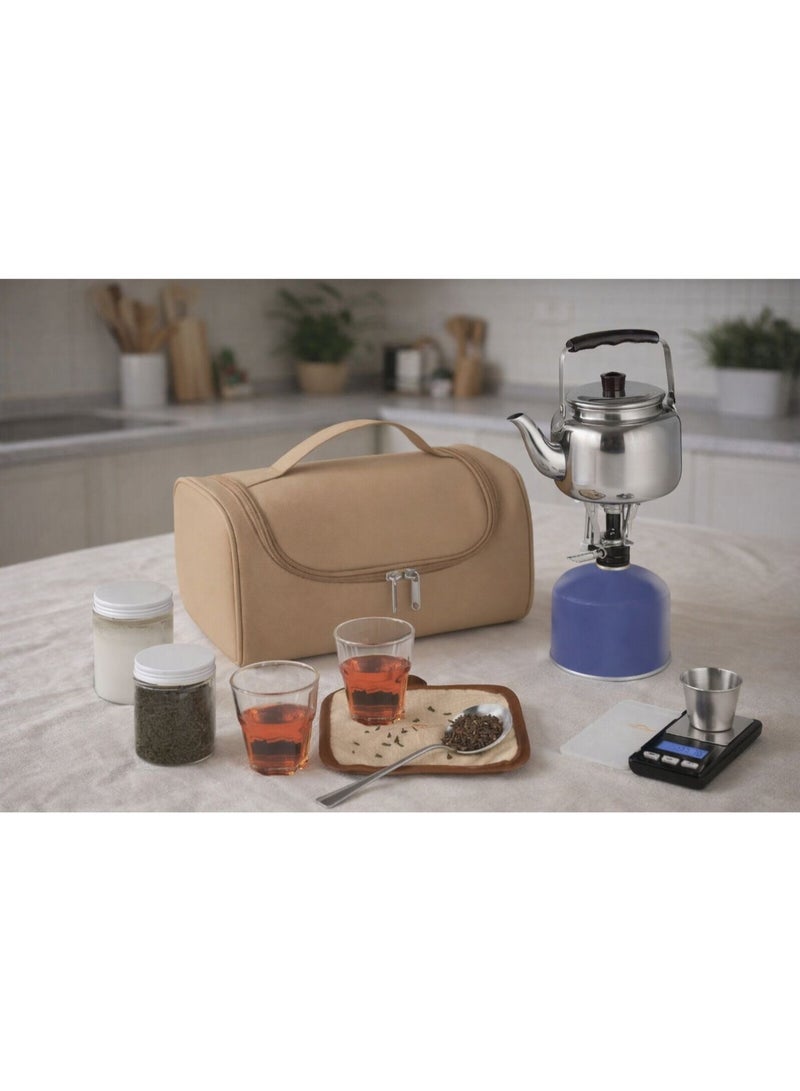 Camping Tea Set – Portable Outdoor Tea Kit with Kettle, Gas Stove, Storage Bag – Ideal for Camping, Desert Trips & Travel - Image 2