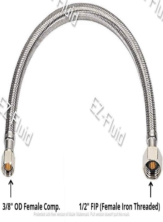 EZ-Fluid Plumbing 30" x 1/2" Fip x 3/8" Comp S.S Braided Flexible Water Hoses Connectors,Faucet Supply Line,Faucet Water Supply Hose Connector Lines For Bathroom,Kitchen,Outdoor Sink Faucets(1) - Image 5