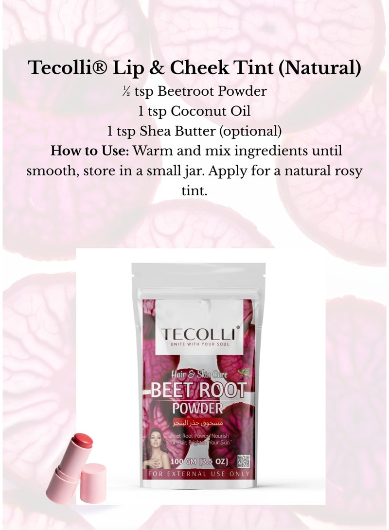 TECOLLI Beetroot Powder for Skin & Hair, 100g | 100% Natural | Hydrates and Revitalizes for Glowing Skin and Luscious Hair, Rich in Antioxidants,For external Use only - Image 5