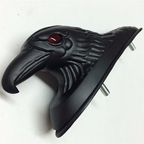 XKMT-Aftermarket front fender eagle head with red eyes aluminum Black 65mm Ornament See description Compatible With detail [B013JOY0OU] - Image 1