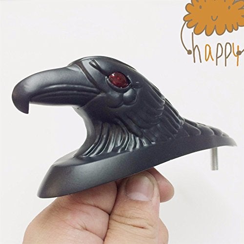 XKMT-Aftermarket front fender eagle head with red eyes aluminum Black 65mm Ornament See description Compatible With detail [B013JOY0OU] - Image 5