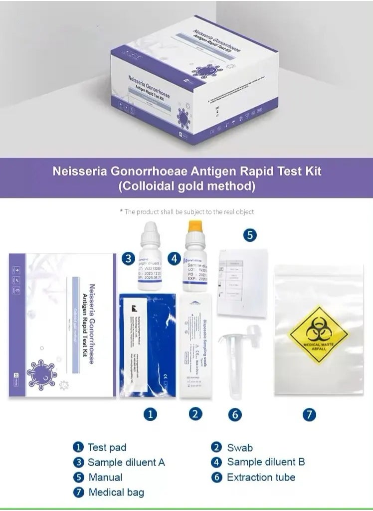 Generic STD Rapid Test Kit for Accurate Detection of Neisseria Gonorrhoeae Antigen – High-Precision Infection Screening Strip for Sexually Transmitted Diseases – Comprehensive Health Screening, Health Test,  - Image 1